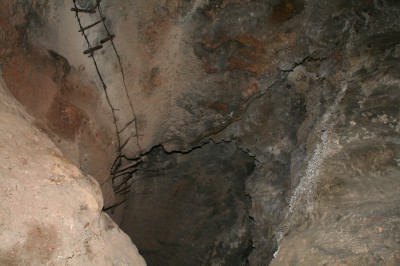 Natl Geographic Ladder to Lower Cave
