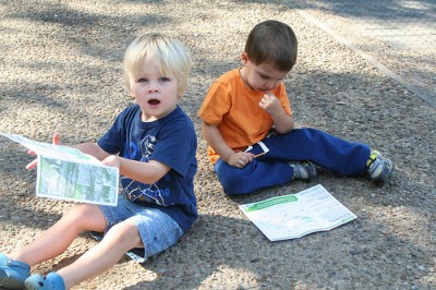 They were studying their maps so they would be ready to go!