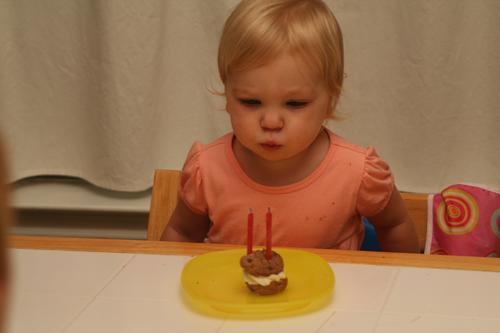 She blew out her own candles.