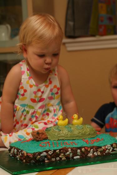 Blowing out those candles.
