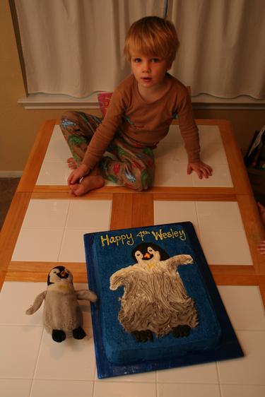 So excited for his Baby Penguin cake!
